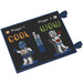 LEGO Dark Blue Flag 6 x 4 with 2 Connectors with ‘COOL’ and ‘WOW’ Robots Sticker (2525)