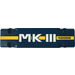 LEGO Dark Blue Flat Panel 3 x 11 with &#039;MKIII 42055&#039; on Yellow Stripe Pattern Sticker (15458)