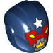 LEGO Donkerblauw Helm met Smooth Voorkant met Justin Hamer Masker met star (28631 / 29822)