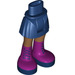 LEGO Dark Blue Hip with Basic Curved Skirt with Purple Shoes with Thick Hinge (35634)