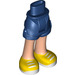 LEGO Donkerblauw Heup met Rolled Omhoog Korte broeken met Geel Shoes met Wit Laces met dik scharnier (11403 / 35557)