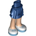 LEGO Donkerblauw Heup met Kort Dubbele Layered Skirt met Blauw en Wit Shoes (35629 / 92818)