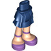 LEGO Donkerblauw Heup met Kort Dubbele Layered Rok met Lavendel Open Shoes met Ankle Straps (23898 / 35624)