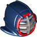 LEGO Dunkelblau Kendo Helm mit Gitter Maske mit rot und Grau (25263 / 98130)