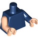 LEGO Dark Blue Minifig Torso with Light Flesh Arm (973 / 76382)