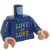 LEGO Mörkblå Minifigur Kropp med LOVE IS LOVE Skjorta (973 / 76382)