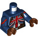 LEGO Ciemny niebieski Minifigurka Tułów z Union Jack Flaga I Harness (973)