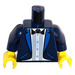 LEGO Dunkelblau Minifigur Torso mit Weiß Hemd, Jacke und Fliege (973)