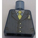 LEGO Azul oscuro Minifigura Torso sin brazos con Pinstripe Chaqueta y Gold Tie y Pen (973)