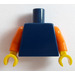 LEGO Dark Blue Plain Minifig Torso with Orange Arms and Yellow Hands (973 / 76382)