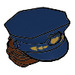 LEGO Blu scuro Polizia Cappello con Reddish Marrone Capelli (69112)