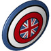 LEGO Dark Blue Round Shield with Curved Face with Union Jack Flag and Red and White Rings (75902)