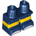 LEGO Donkerblauw Kort Poten met Geel stripe en Wit Feet (38364 / 41879)