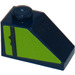 LEGO Dark Blue Slope 1 x 2 (45°) with Dark Blue Stripe on Lime Background (Model Left) Sticker (3040)