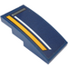 LEGO Dark Blue Slope 2 x 4 Curved with Vent and White, Orange Stripes on the Left Side Sticker (93606)