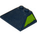 LEGO Donkerblauw Helling 3 x 4 Dubbele (45° / 25°) met Limoen Trapezoid met Cut Out Edges (Model Rechts) Sticker (4861)