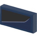 LEGO Dark Blue Tile 1 x 2 with Black Shape (Left) Sticker with Groove (3069)