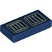 LEGO Dark Blue Tile 1 x 2 with Gray Vents with Groove (3069 / 31473)