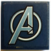 LEGO Dark Blue Tile 2 x 2 with Avengers Logo Sticker with Groove (3068)