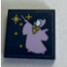 LEGO Dark Blue Tile 2 x 2 with Fairy Godmother wand, and fairy dust pattern Sticker with Groove