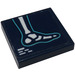 LEGO Dark Blue Tile 2 x 2 with Foot X-Ray Sticker with Groove (3068)