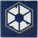 LEGO Dark Blue Tile 2 x 2 with Hexagon and Three Marks Sticker with Groove (3068)