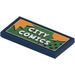 LEGO Dark Blue Tile 2 x 4 with &#039;CITY COMICS&#039; Sticker (87079)