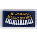 LEGO Bleu foncé Tuile 2 x 4 avec Gold &#039;H. Jollie&#039;s MUSIC STORE&#039; et Piano Keyboard Autocollant (87079)