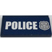 LEGO Dark Blue Tile 2 x 4 with POLICE and badge Sticker (87079)
