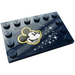 LEGO Dark Blue Tile 4 x 6 with Studs on 3 Edges with Mickey Mouse, Stars Sticker (6180)