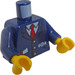 LEGO Azul oscuro Torso con Chaqueta, Blanco Camisa, Rojo Tie, y Transportation logo (973 / 76382)