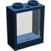 LEGO Dark Blue Window 1 x 2 x 2 without Sill with Transparent Glass