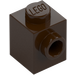 LEGO Dark Brown Brick 1 x 1 with Stud on One Side (87087)