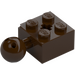 LEGO Marrone scuro Mattoncino 2 x 2 con Giunto sferico e Axlehole con fori nella sfera (57909)