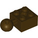 LEGO Dunkelbraun Backstein 2 x 2 mit Kugelgelenk und Axlehole mit Löchern im Ball (57909)