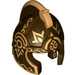 LEGO Dark Brown Castle Helmet with Cheek Protection with King Theoden Gold Pattern (10054 / 11796)