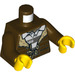LEGO Dark Brown Crook with Helmet Minifig Torso (973 / 76382)