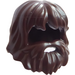 LEGO Dunkelbraun Haar mit Beard und Mouth Loch (86396 / 87999)