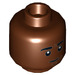 LEGO Dark Brown Head Finn (Recessed Solid Stud) (3626 / 36820)