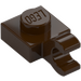 LEGO Dark Brown Plate 1 x 1 with Horizontal Clip (Thick Open &#039;O&#039; Clip) (52738 / 61252)