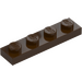 LEGO Tmavě hnědá Deska 1 x 4 (3710)