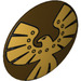 LEGO Dark Brown Round Shield with Curved Face with Gold Eagle (13908 / 75902)