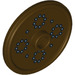 LEGO Dark Brown Round Shield with Silver Dots (91884)