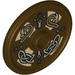 LEGO Dark Brown Shield - Round with Stud with Dragon Heads and Knots (91884 / 95055)