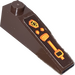 LEGO Dark Brown Slope 1 x 4 x 1 (18°) with Lever and Rock Buttons Right Sticker (60477)