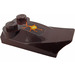 LEGO Dark Brown Slope 2 x 3 x 0.7 Curved with Wing with Yellow Lava and Orange Cracks Sticker (47456)