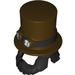 LEGO Dark Brown Top Hat with Goggles and Black Hair and Beard (50044)