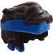LEGO Marron foncé Tousled Cheveux avec Bleu Bandana (69558)