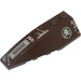 LEGO Dark Brown Wedge 2 x 6 Double Left with Alien Skull in Black Circle, Vents, Rivets and Frost Pattern Sticker (41748)