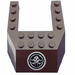 LEGO Dark Brown Wedge 6 x 8 with Cutout with Silver Alien Head Skull Round Sticker (32084)